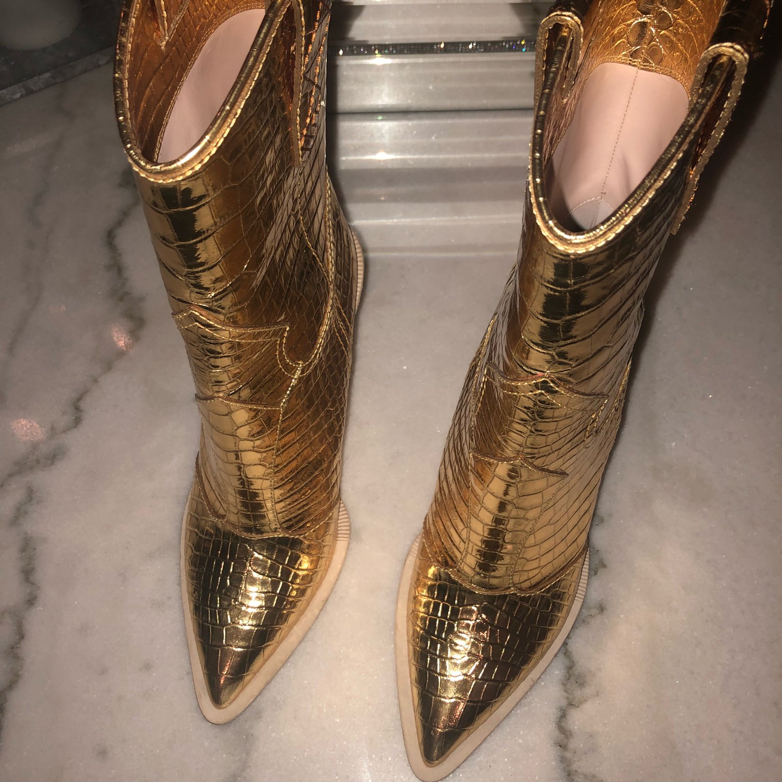 fendi metallic cowboy boots