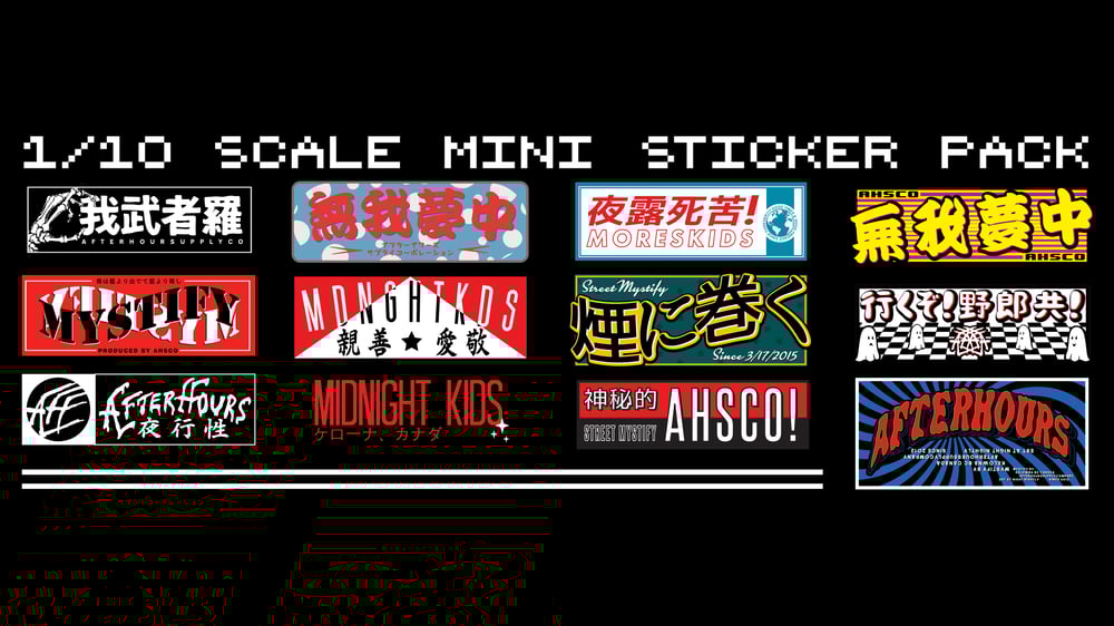 1/10 Scale Sticker pack / After Hours Supply Co Official Store