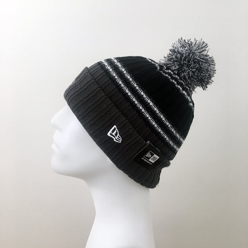 Image of Dark Graphite Ribbed Knit with Pom Pom