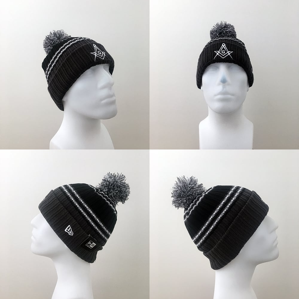 Image of Dark Graphite Ribbed Knit with Pom Pom