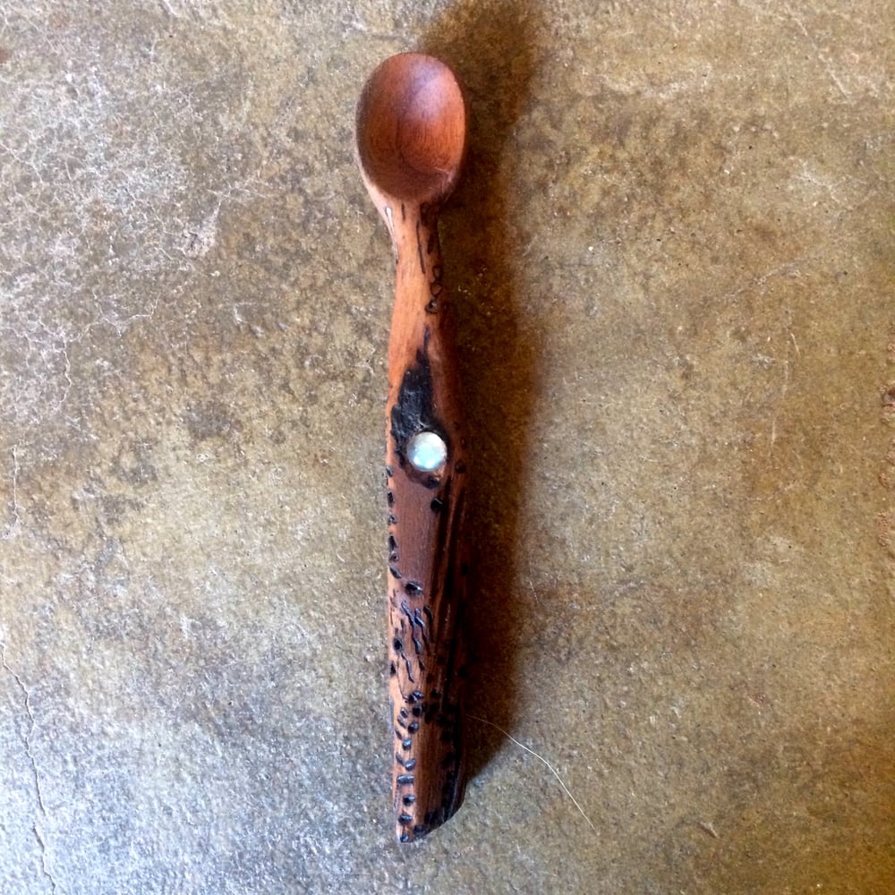 Image of Walnut Spoon with Moon Stone