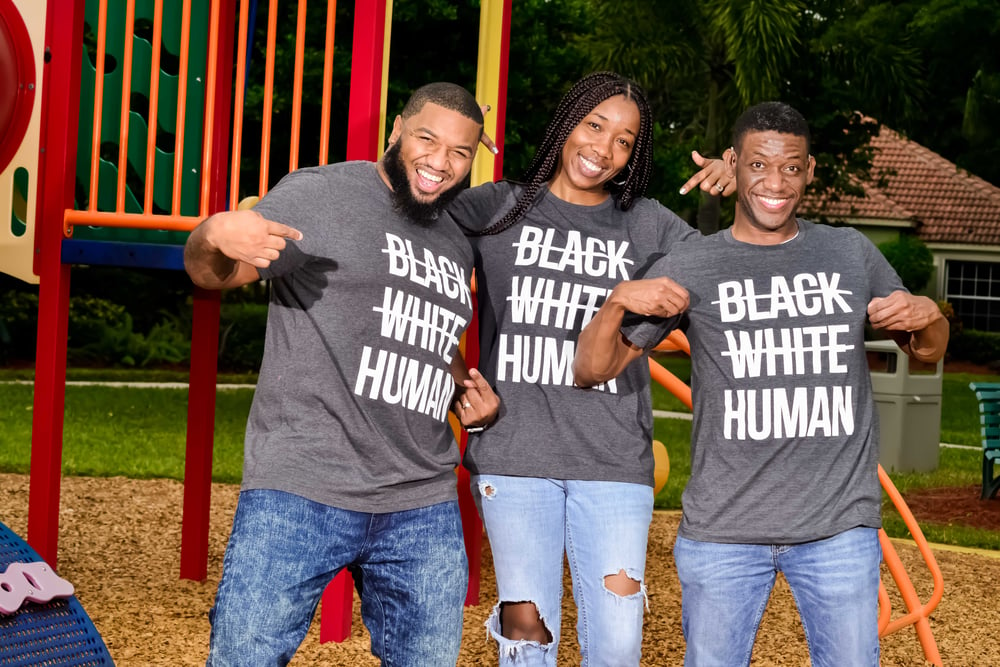 Image of Black White Human T-Shirt (Unisex)