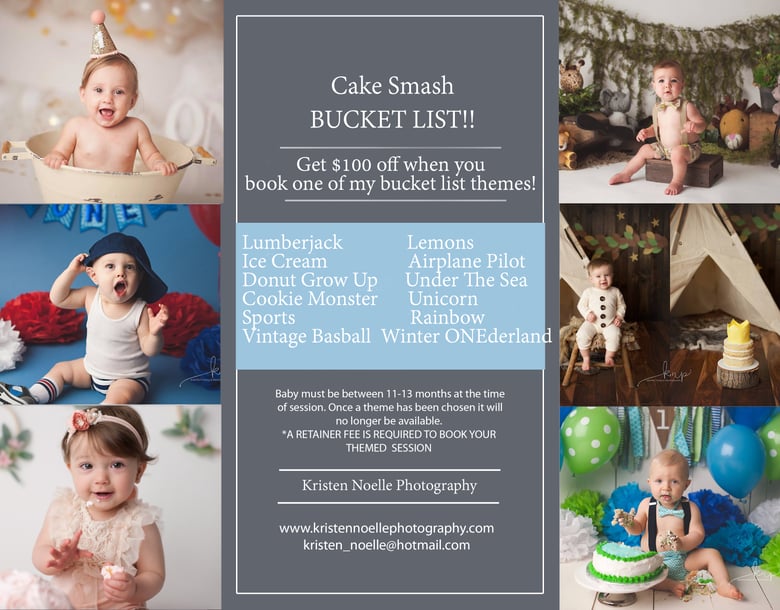 Image of Cake Smash Bucket List Retainer Fee (non refundable)