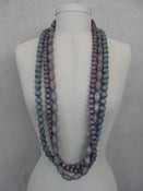 Image of hand dyed wood bead necklace, 1 strand