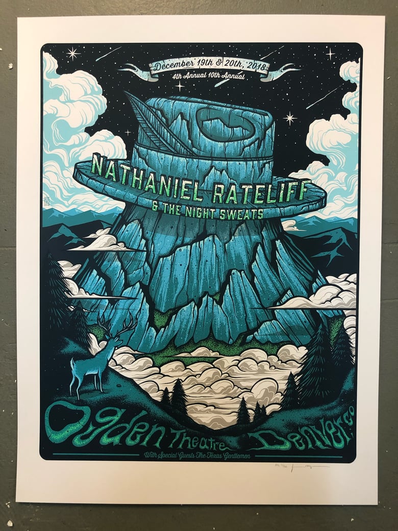 Image of Nathaniel Rateliff & The Night Sweats - December 19th & 20th 2018 - Ogden Theatre - Artist Edition