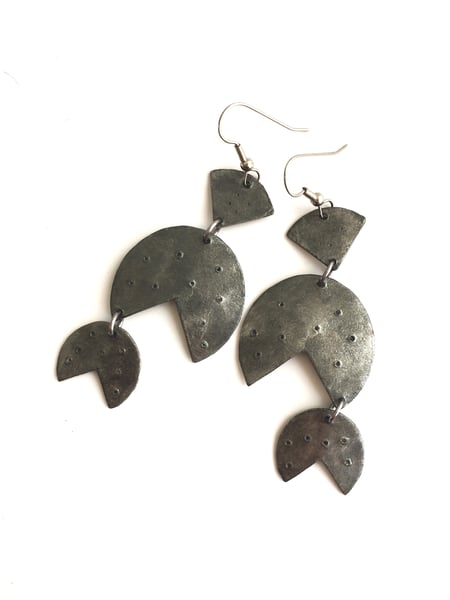 Image of Barbados Earrings / Silver Finish / Paper