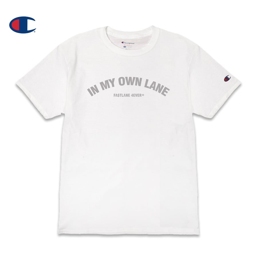 Image of IN MY OWN LANE 3M - Champion T-shirt (White)