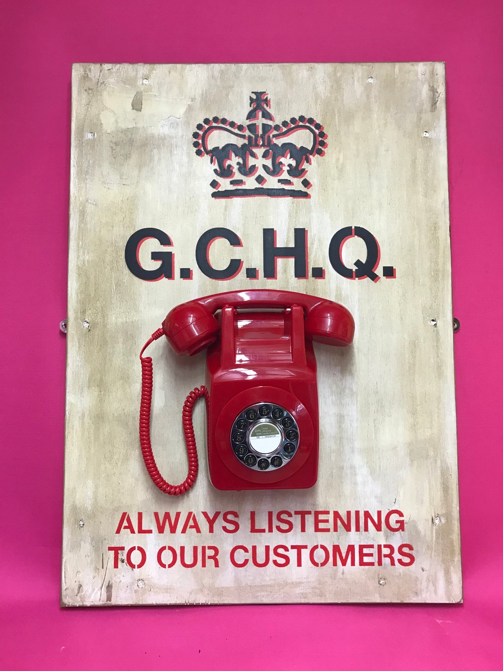 Image of GCHQ Always Listening To Our Customers - Wall Phone