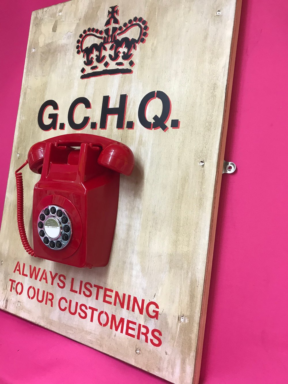 Image of GCHQ Always Listening To Our Customers - Wall Phone