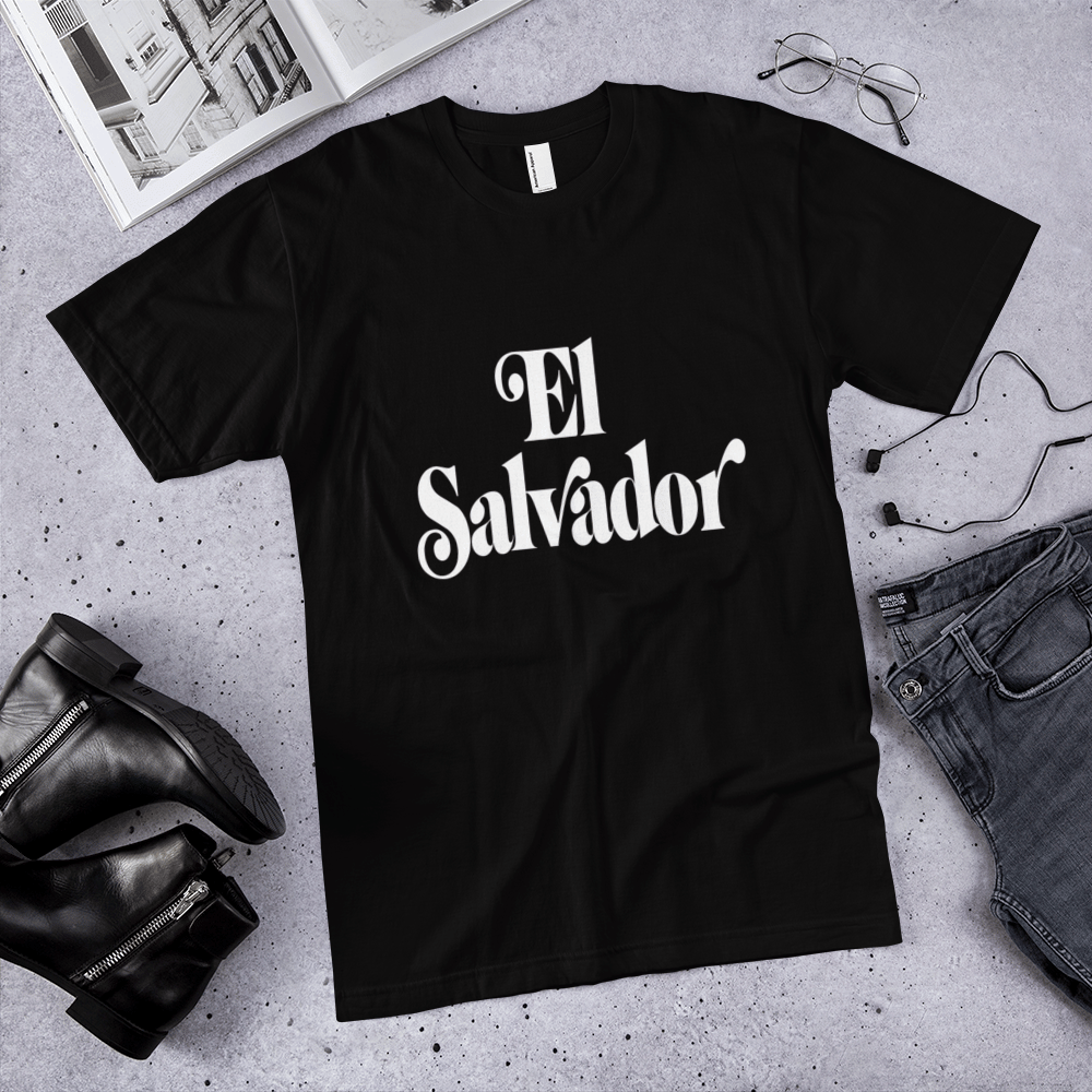 Image of El Salvador black retro shirt 