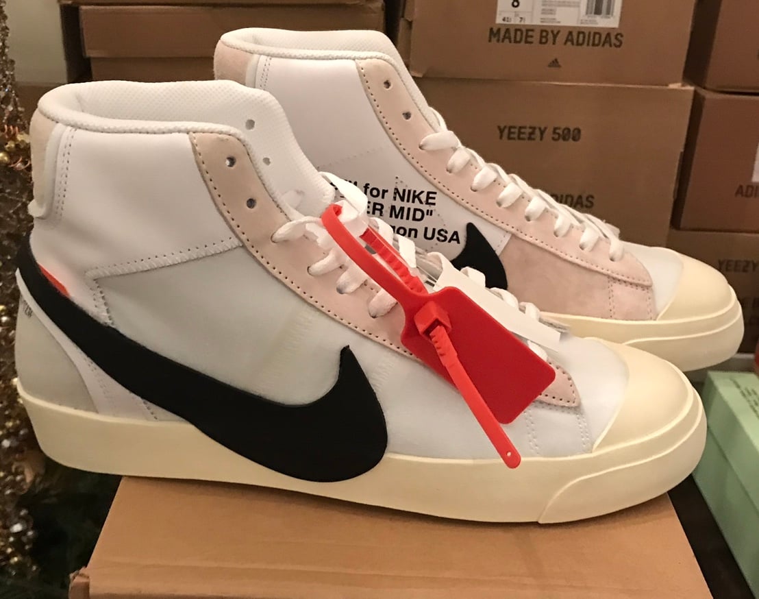 nike blazer mid black off white