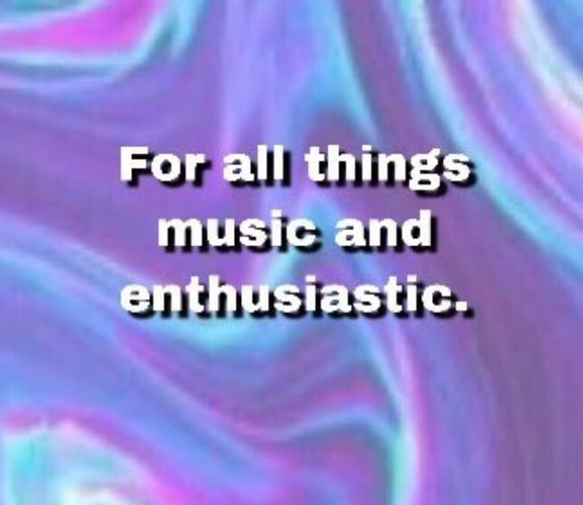 Image of “For all things music and enthusiastic." sticker