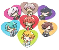 MM Foil Heart button pins