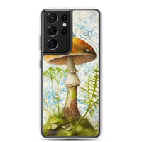 Image 19 of Gorgeous Blue Filigree and Orange Mushroom Fungus Clear Case for Samsung®