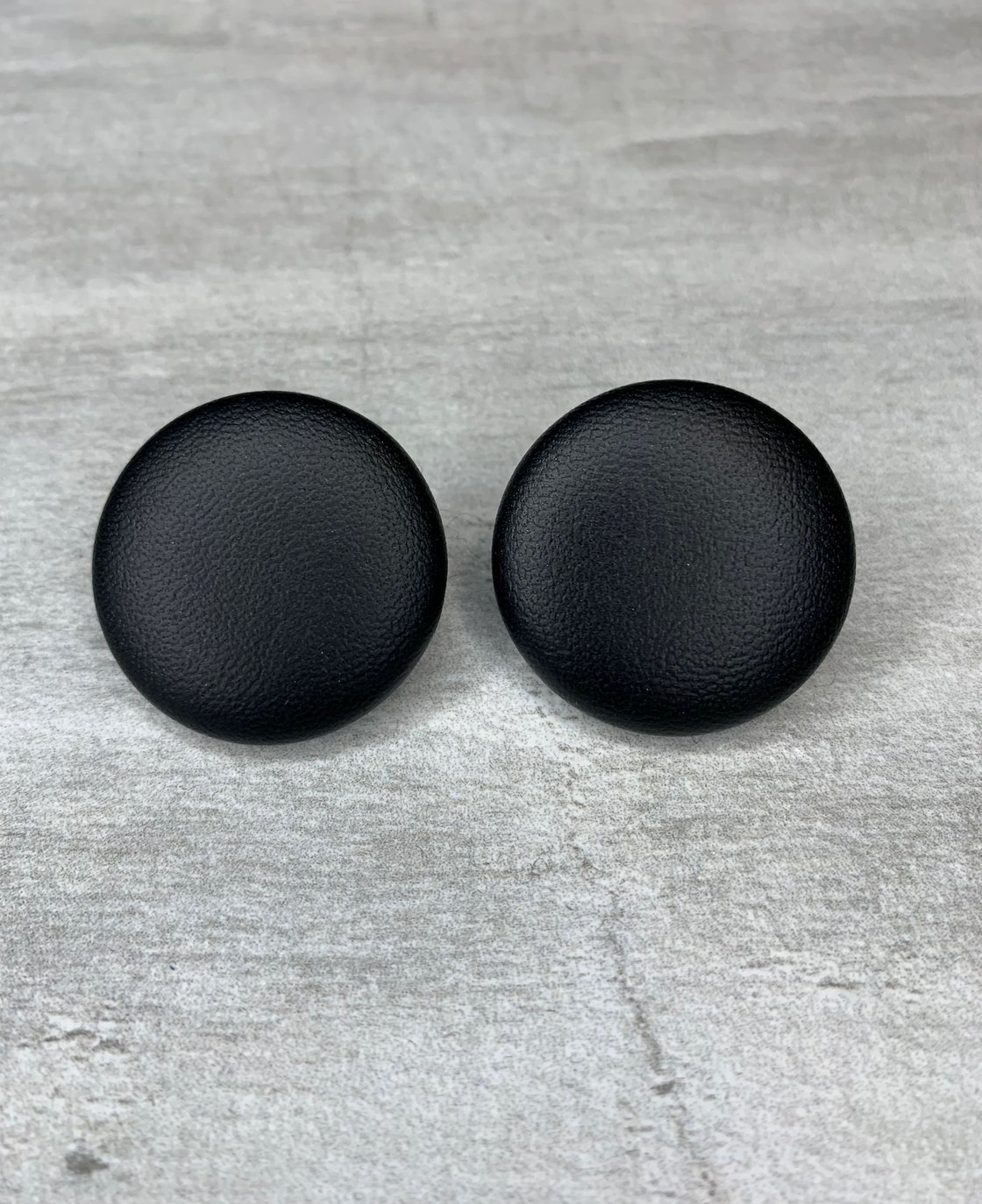 Image of “ Midnight Chic” Faux Leather Button Earrings