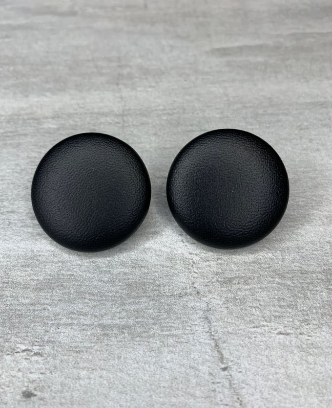 Image of “ Midnight Chic” Faux Leather Button Earrings