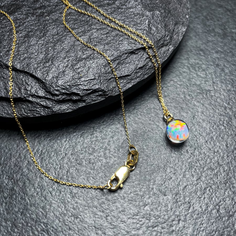 Image of Opal Drop Pendant Necklace