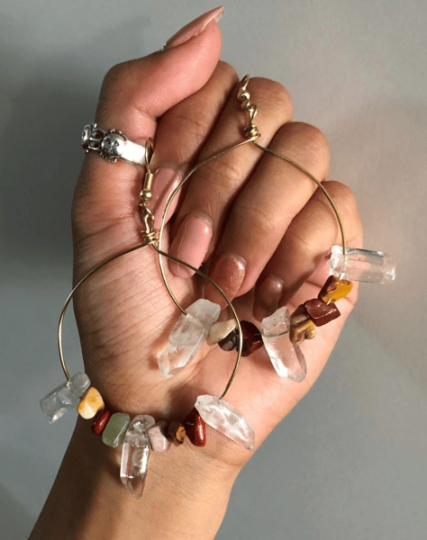 Image of crystal quartz earrings III