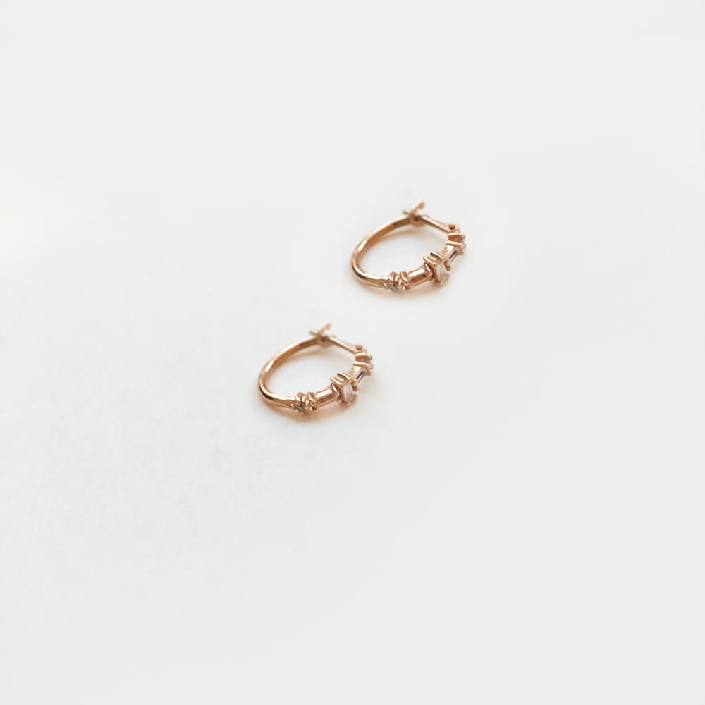 Image of Deco Mini Hoop Earring