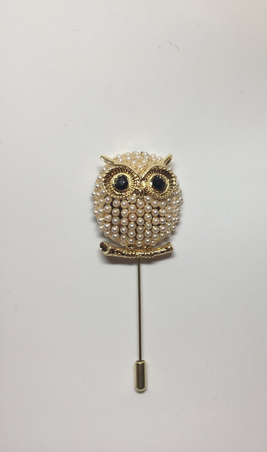 Image of Owl Beaded Lapel 