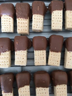 Image of Traditional Shortbread Fingers Dipped in Dark Chocolate - TWO DOZEN