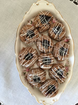 Image of Milk Chocolate Thumbprints with Seedless Red Raspberry Jelly - TWO DOZEN