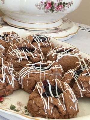 Image of Milk Chocolate Thumbprints with Seedless Red Raspberry Jelly - TWO DOZEN