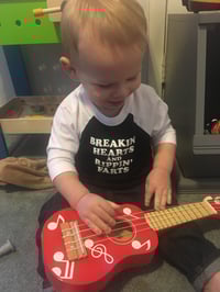Image 1 of Breakin' Hearts Rippin' Farts - Toddler 3/4" Baseball Tee