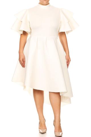 Image of Asymetrical White Dress