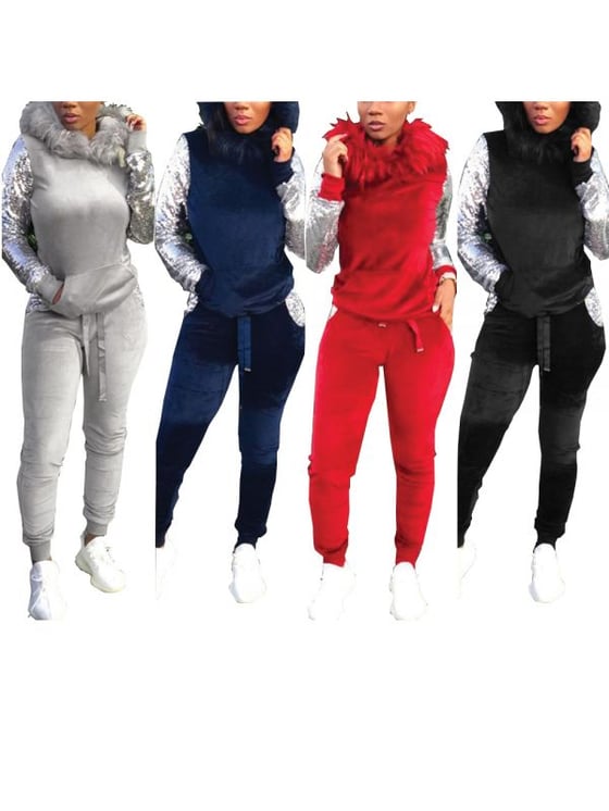 Image of Sequin Sleeve Jogger