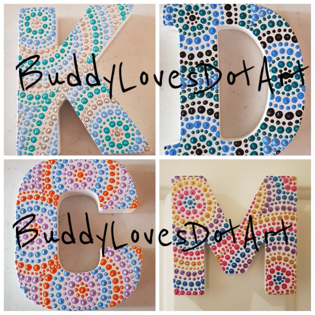 Image of Aboriginal dot art wooden letters