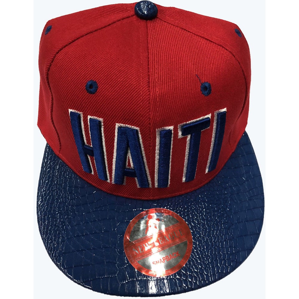 Image of SNAPBACK RED AND BLUE WITH HAITI BLUE