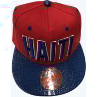 SNAPBACK RED AND BLUE WITH HAITI BLUE
