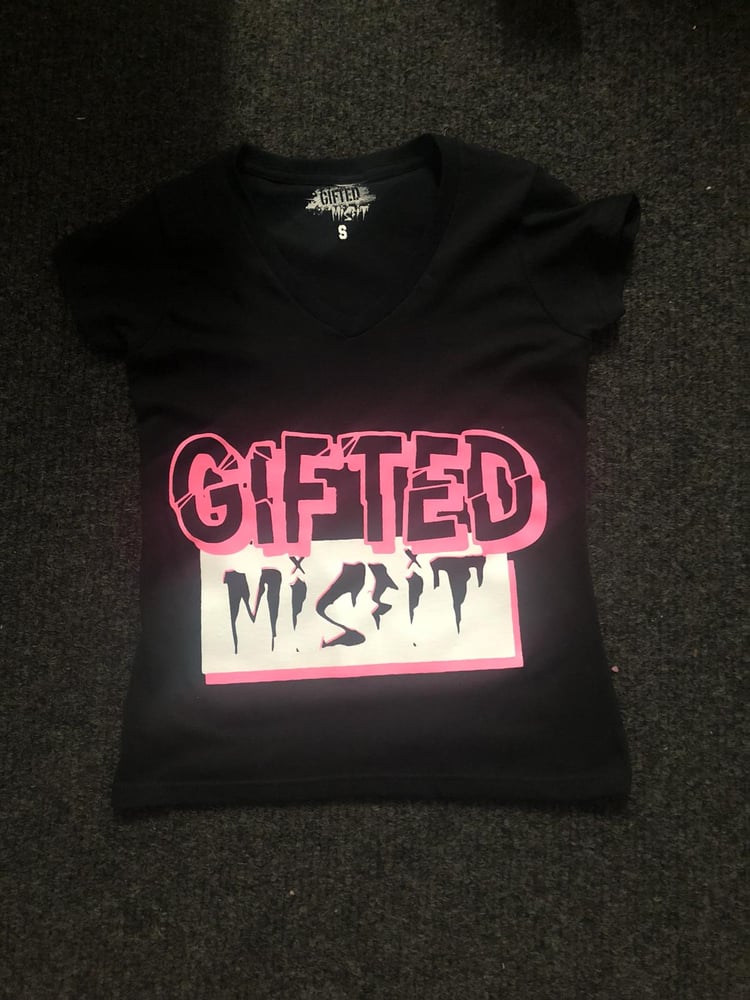 Image of 2 tone GIFTED MISFIT TEE (pink & white)