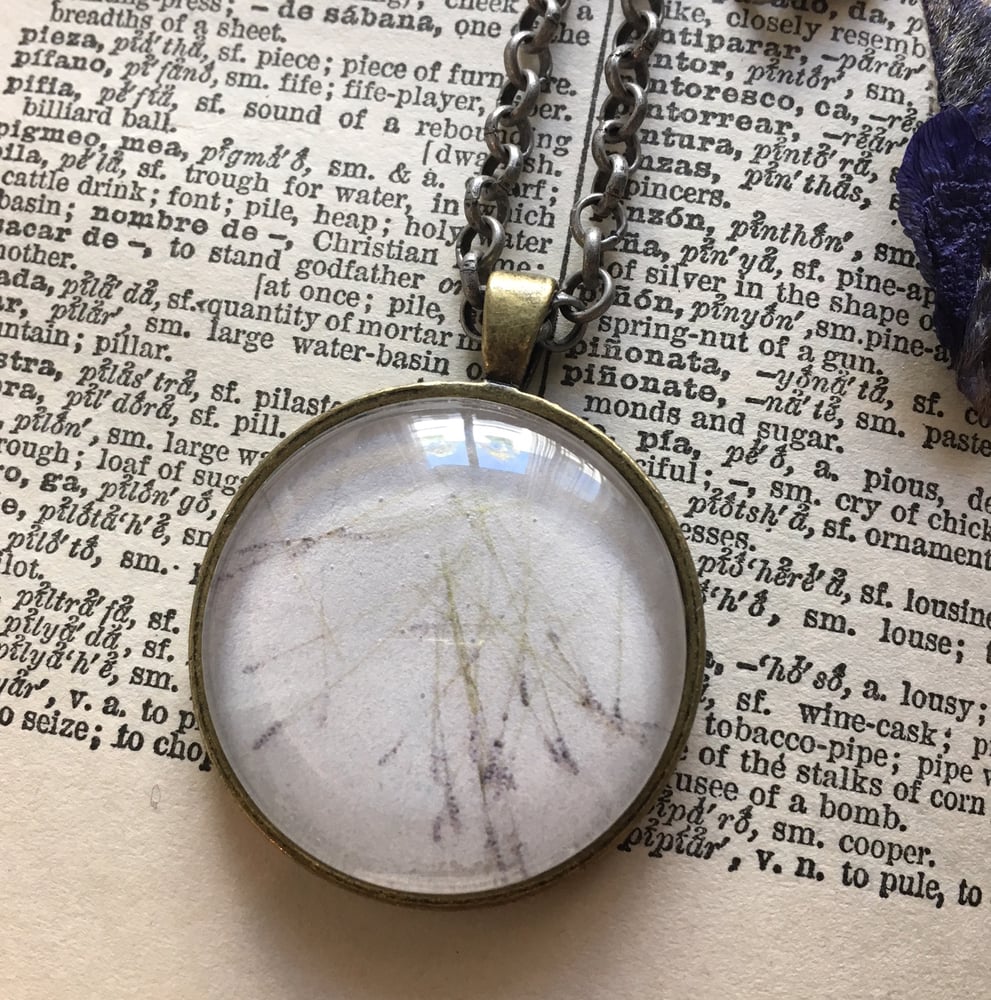 Image of Pendant Necklace with photo inspired by lavenders and sand.
