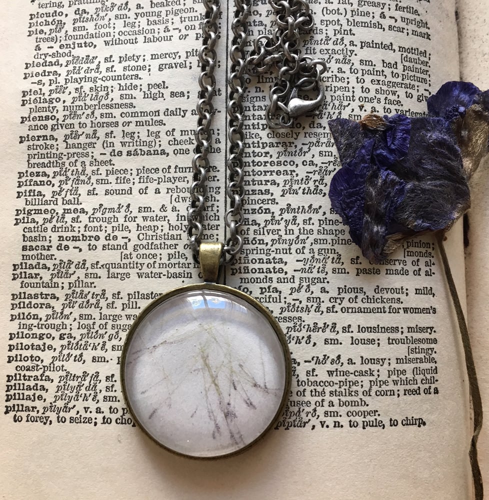 Image of Pendant Necklace with photo inspired by lavenders and sand.