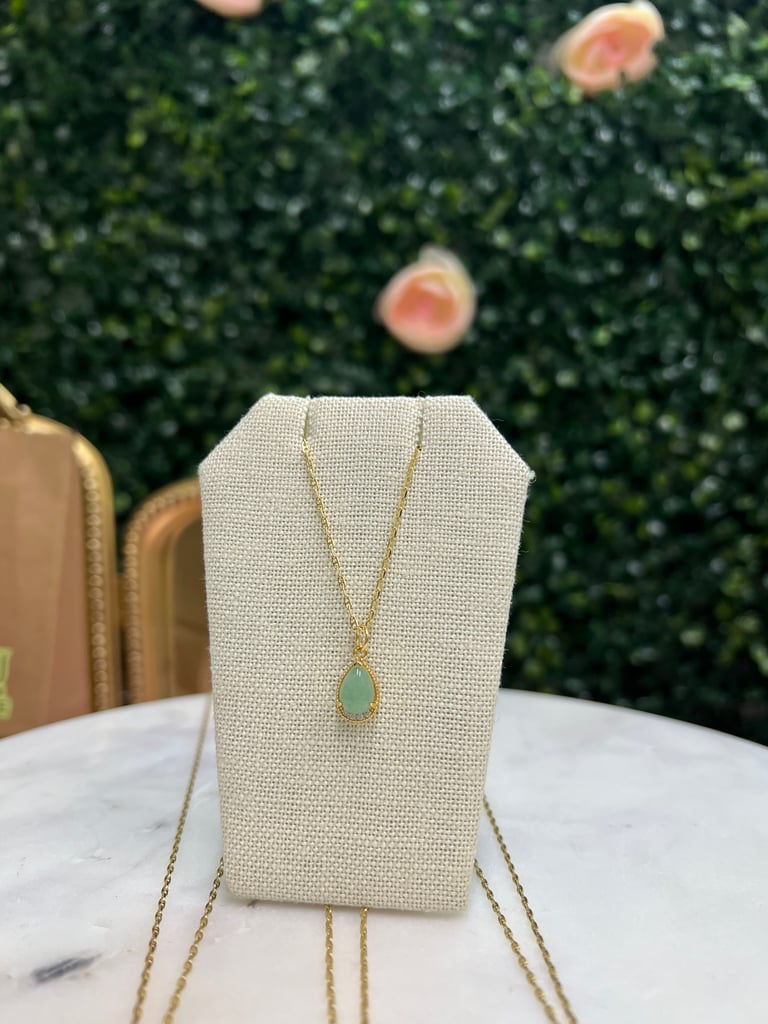 jaded cz teardrop necklace Image 2