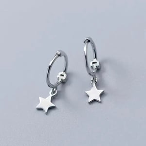 Image of Star hoop earrings (sterling silver)