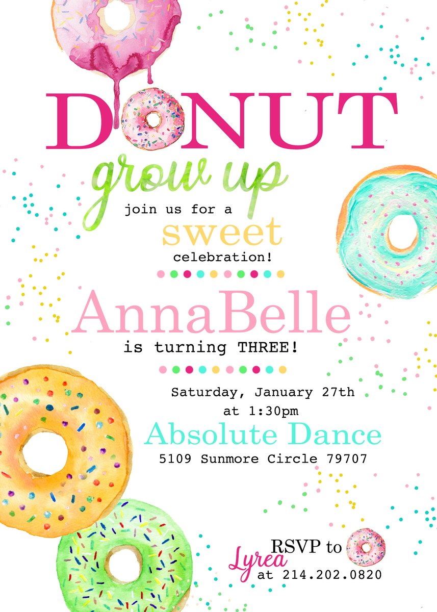 Paperfoxprints Donut Grow Up Birthday Party