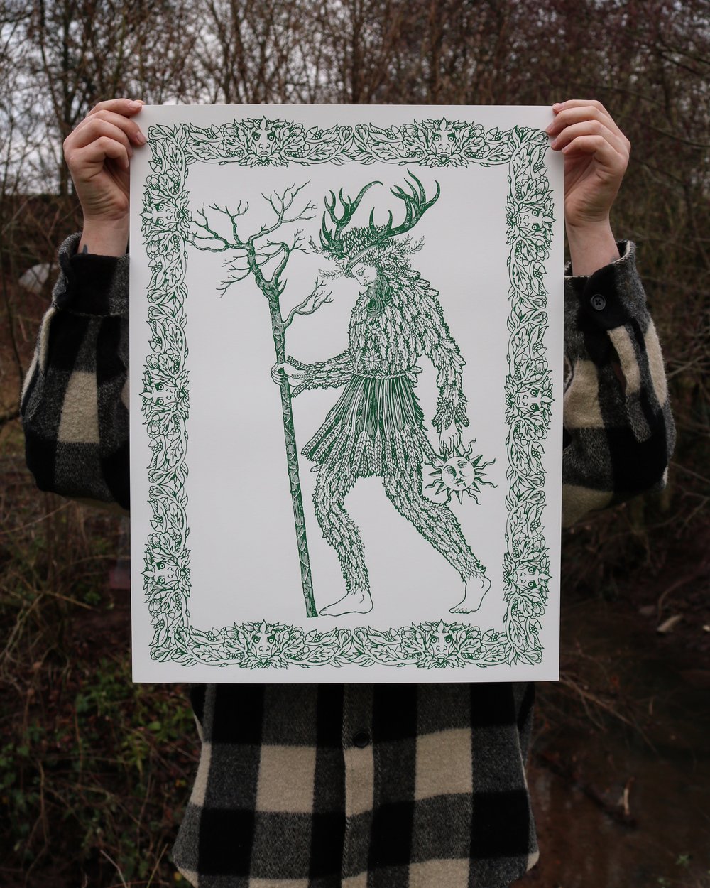The green man. screen print
