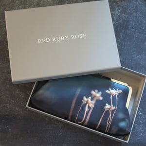 Image of Thrift flower, silk clutch bag with optional chain handle