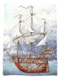 Image 1 of Pirate ship No. 2 12" X 9"