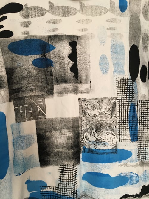 Image of All-Over Monoprint Cowl Neck Tunic