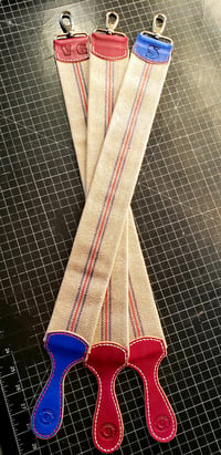 Image 1 of Custom Vintage Linen Fire Hose Strop. For straight razors or knives.