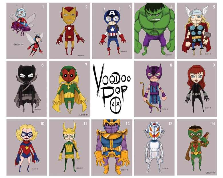 Image of Voodoo Pop 5x7" Characters