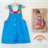 Blue Corduroy Rainbow Button Up Dungaree Dress Image 2