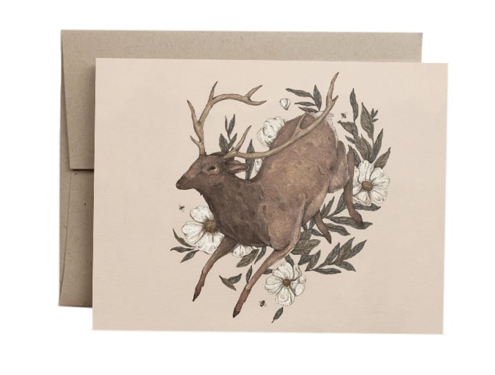 Image of Floral Elk Card