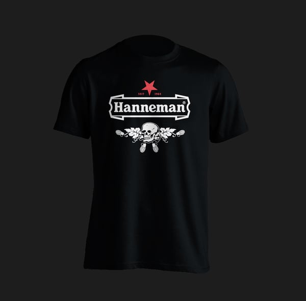 Image of Hanneman - Skull. Tribute to the legend. Black T-shirt