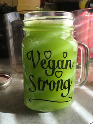 Image of VEGAN BABE 12 OZ MUG /Drink vegan things 15 oz glass