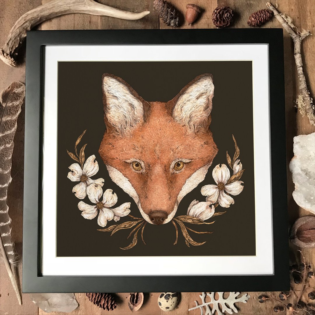 Image of The Fox and Dogwoods Print